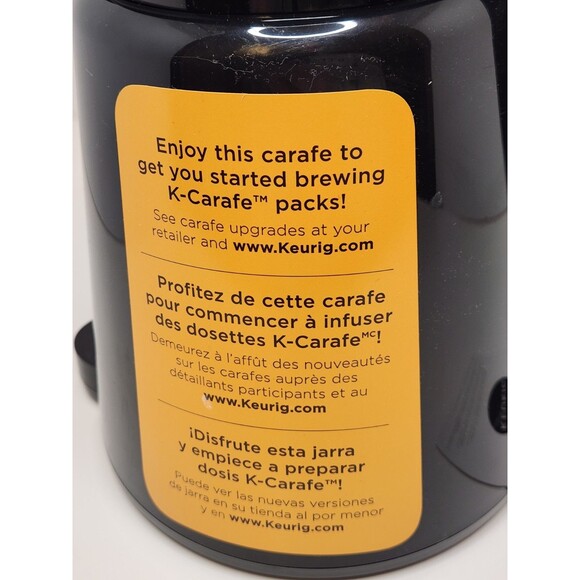 New Keurig 2.0 32oz Black K-Carafe Plastic Coffee Pot Chrome Handle NWT - Picture 4 of 7